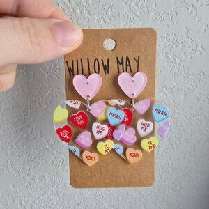 Willow May Multicolor Valentine Heart Dangle Earrings